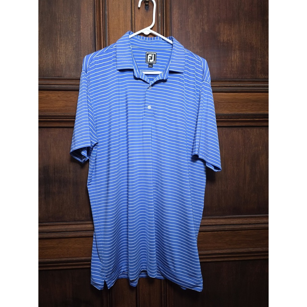 FootJoy Athletic Fit Blue Striped Polo Shirt XL